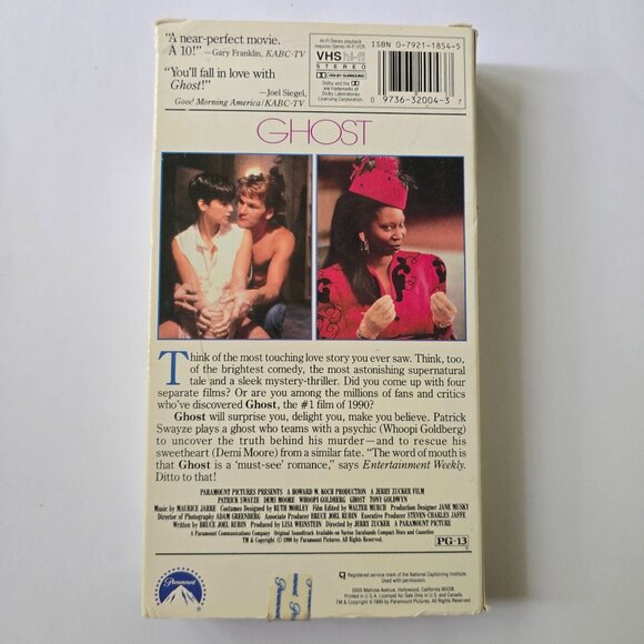 Ghost VHS Tape Starring Patrick Swayze Demi Moore Whoopi Goldberg Paramount 1990 - Picture 3 of 10